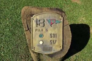 Placa de tee do Clube de Campo em Sao Paulo Golf Club