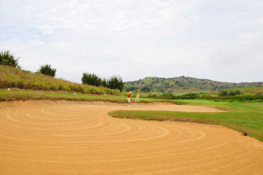 Bunker do campo de golfe do Buzios Golf Club.