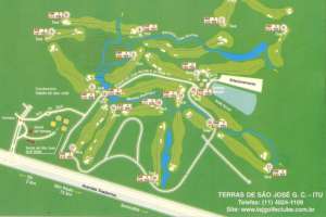 Mapa do Campo de Golfe do Terras de Sao Jose Golf Club em Itu.