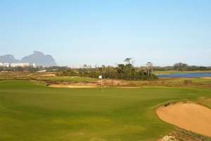 Bunker do olimpico campo de golfe em Rio de Janeiro.