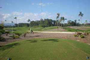 Lady tee no Campo de Golfe doRiviera de Sao Lourenco Golf Club.