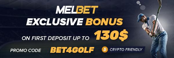 Receive an exclusive bonus on first deposit for Melbet golf bets with our code bet4golf.